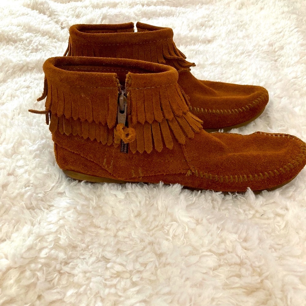 Brown Minnetonka ankle boots